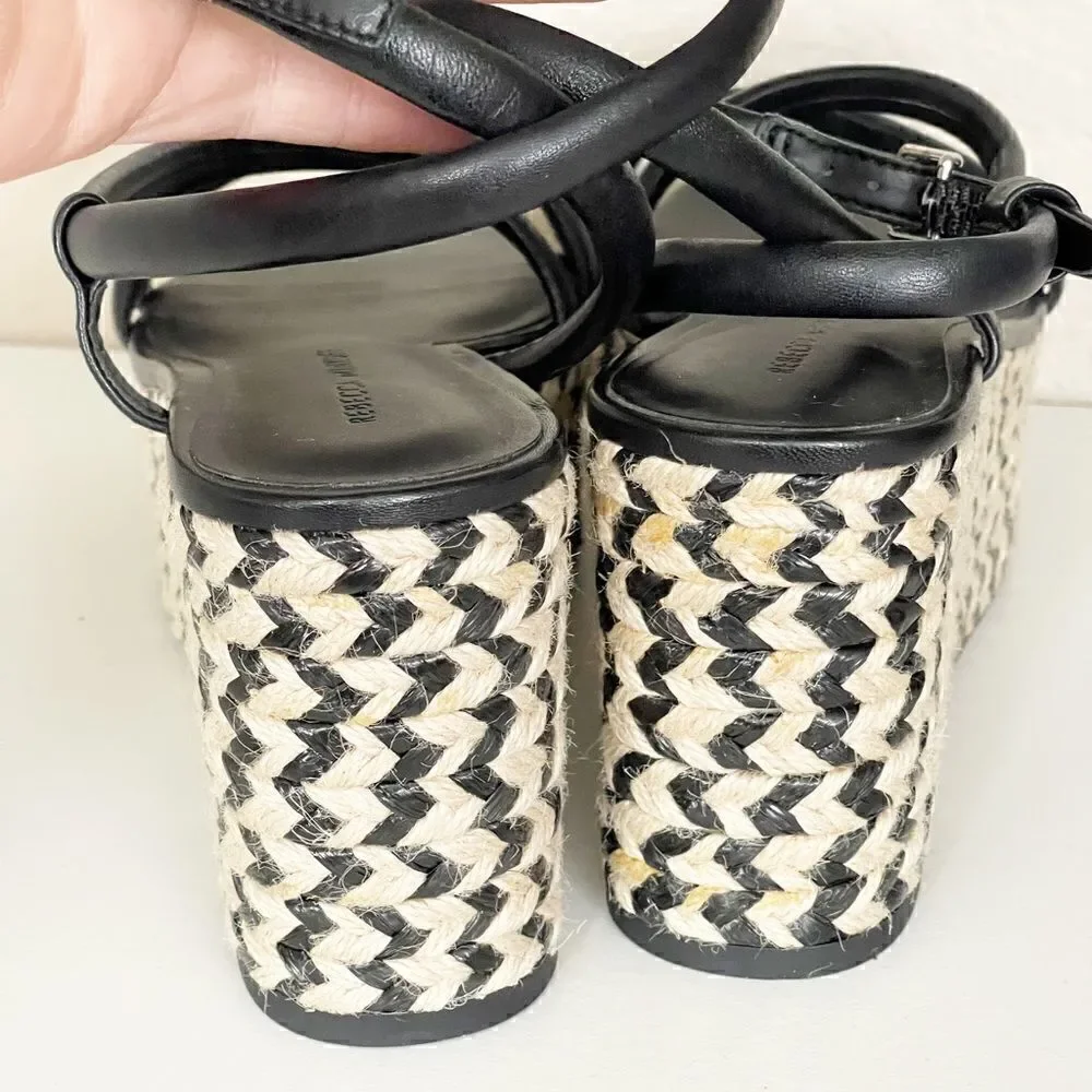 Rebecca Minkoff Josefia Platform Wedge Sandal espadrilles in Black & White 8